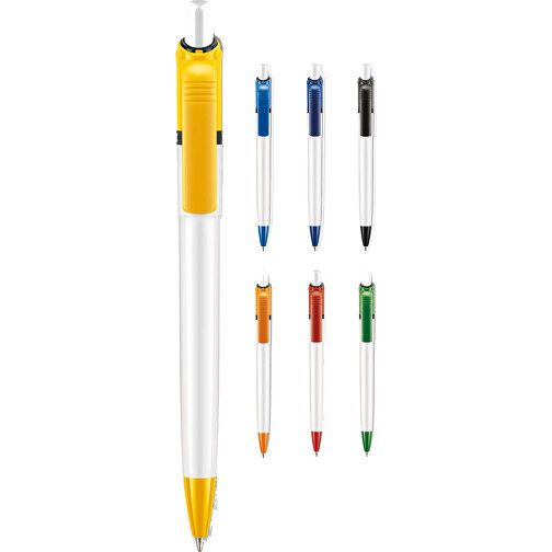 Kugelschreiber Ducal Colour Hardcolour , weiss / dunkelblau, ABS, 13,80cm (Länge), Bild 4