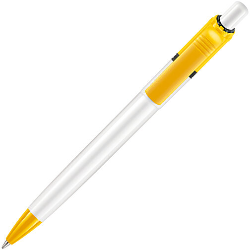 Kugelschreiber Ducal Colour Hardcolour , weiß / gelb, ABS, 13,80cm (Länge), Bild 2