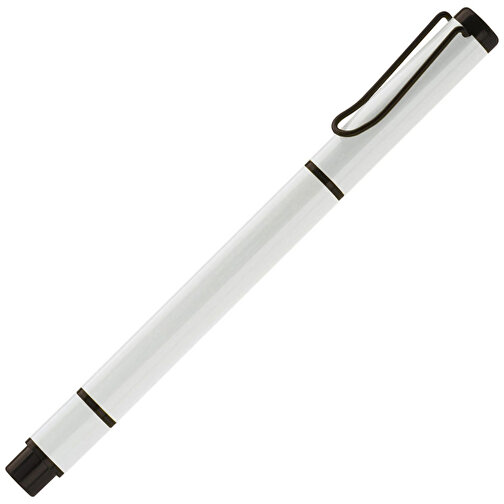 Kugelschreiber Mit Textmarker 2in1 , weiss, Metall, 13,80cm (Länge), Bild 2