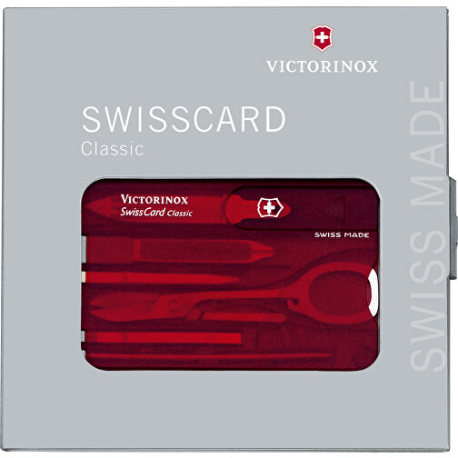 Victorinox Swiss Card 'CLASSIC' , Victorinox, rot transparent, Kunststoff matt, 8,20cm x 0,45cm x 5,40cm (Länge x Höhe x Breite), Bild 3