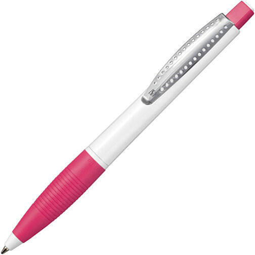 Kugelschreiber CLUB , Ritter-Pen, pink/weiß, ABS-Kunststoff, 14,20cm (Länge), Bild 2