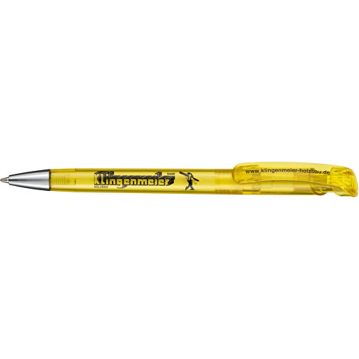 Kugelschreiber BONITA TRANSPARENT , Ritter-Pen, ananas-gelb, ABS-Kunststoff, 14,80cm (Länge), Bild 3