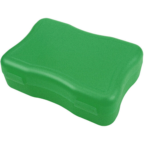 Brotzeitdose 'Wave', Mittel , standard-grün, Kunststoff, 16,00cm x 5,00cm x 11,30cm (Länge x Höhe x Breite), Bild 1