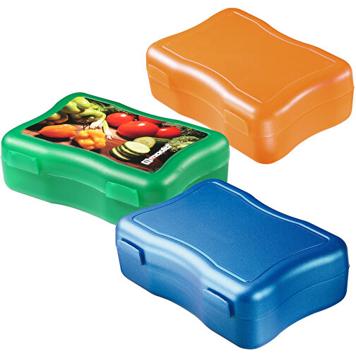 Brotzeitdose 'Wave', Mittel , standard-orange, Kunststoff, 16,00cm x 5,00cm x 11,30cm (Länge x Höhe x Breite), Bild 2