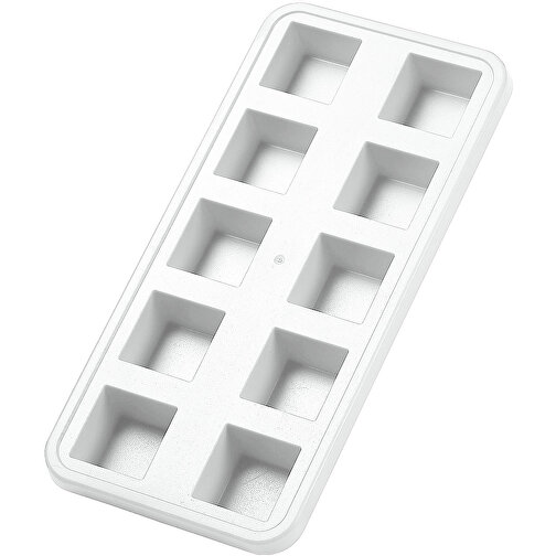 Eiswürfelform 'Quadrate' , weiß, Kunststoff, 22,00cm x 2,20cm x 10,50cm (Länge x Höhe x Breite), Bild 1