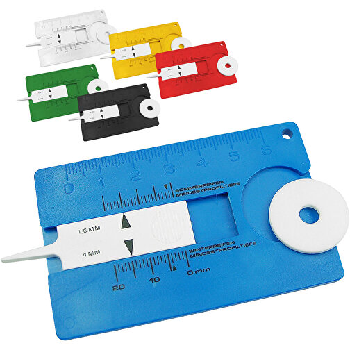 Reifenprofilmesser 'Card' , standard-gelb, Kunststoff, 8,20cm x 0,40cm x 5,10cm (Länge x Höhe x Breite), Bild 2