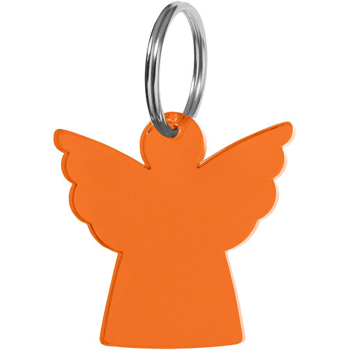 Schlüsselanhänger 'Engel' , trend-orange PS, Kunststoff, 4,20cm x 0,30cm x 4,30cm (Länge x Höhe x Breite), Bild 1