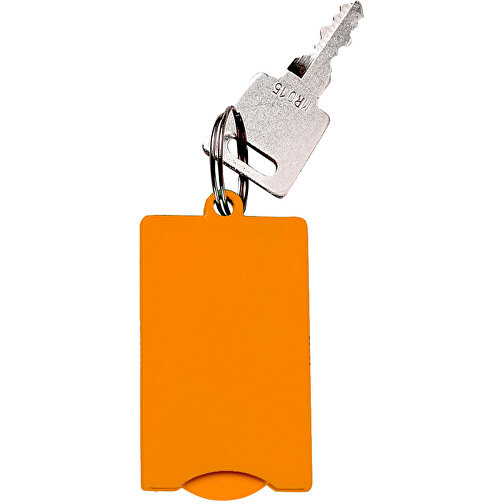 Chip-Schlüsselanhänger 'Square' , standard-orange, Kunststoff, 5,70cm x 0,40cm x 3,00cm (Länge x Höhe x Breite), Bild 1