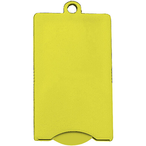 Chip-Schlüsselanhänger 'Square' , trend-gelb PS, Kunststoff, 5,70cm x 0,40cm x 3,00cm (Länge x Höhe x Breite), Bild 1