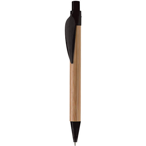 Kugelschreiber Eco Leaf , schwarz, Bambus & ABS, 13,60cm (Länge), Bild 1