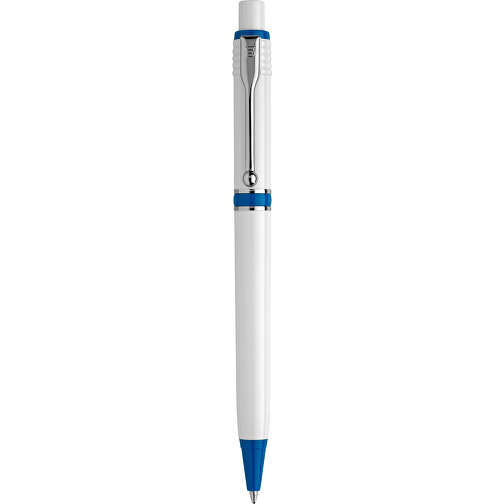 Kugelschreiber Raja Hardcolour , weiss / hellblau, ABS & Metall, 14,00cm (Länge), Bild 1