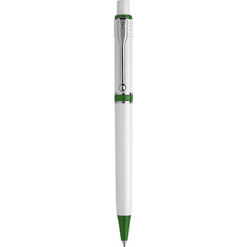 Kugelschreiber Raja Hardcolour , weiß / grün, ABS & Metall, 14,00cm (Länge), Bild 1