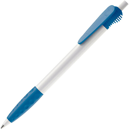 Kugelschreiber Cosmo Grip HC , weiss / hellblau, ABS, 14,70cm (Länge), Bild 2