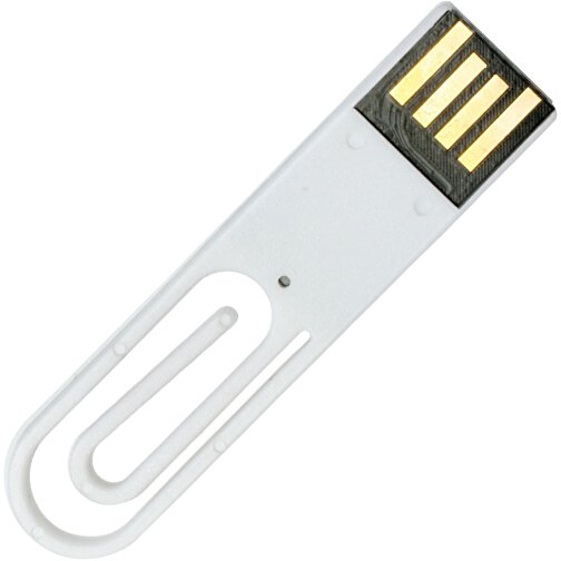 USB-Stick CLIP IT! 8GB , Promo Effects MB , weiss MB , 8 GB , Kunststoff MB , 3 - 10 MB/s MB , 5,30cm x 1,28cm (Länge x Breite), Bild 1