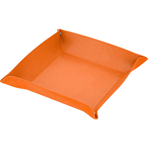 Lederschale Luxor , orange, Donato Rindleder, 18,00cm x 4,00cm x 18,00cm (Länge x Höhe x Breite), Bild 1