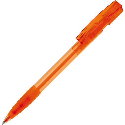 Kugelschreiber Nash Transparent Mit Gummigriff , transparent orange, ABS, 14,50cm (Länge), Bild 2