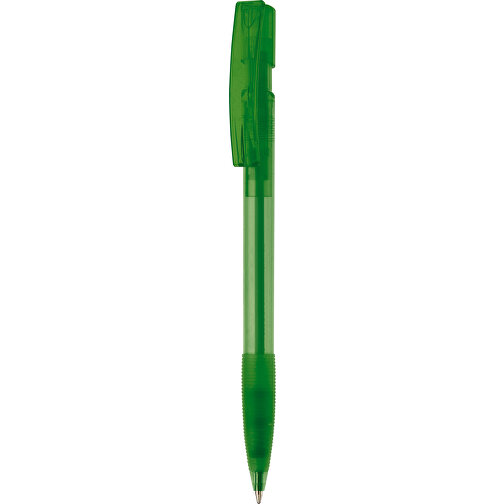 Kugelschreiber Nash Transparent Mit Gummigriff , transparent grün, ABS, 14,50cm (Länge), Bild 1