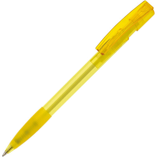 Kugelschreiber Nash Transparent Mit Gummigriff , transparent gelb, ABS, 14,50cm (Länge), Bild 2