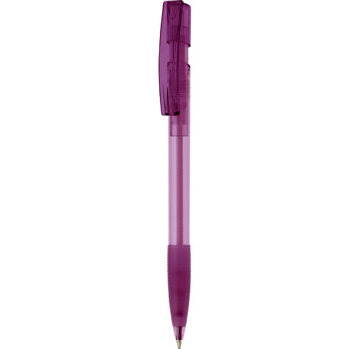 Kugelschreiber Nash Transparent Mit Gummigriff , transparent violett, ABS, 14,50cm (Länge), Bild 1