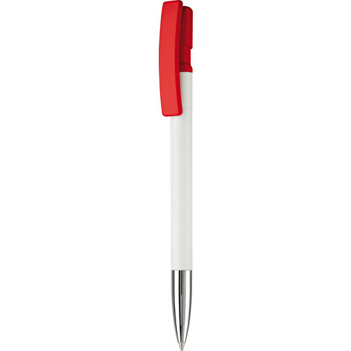 Kugelschreiber Nash Hardcolour Mit Metallspitze , weiß / rot, ABS & Metall, 14,50cm (Länge), Bild 1
