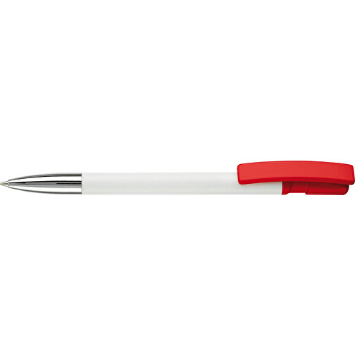 Kugelschreiber Nash Hardcolour Mit Metallspitze , weiss / rot, ABS & Metall, 14,50cm (Länge), Bild 3