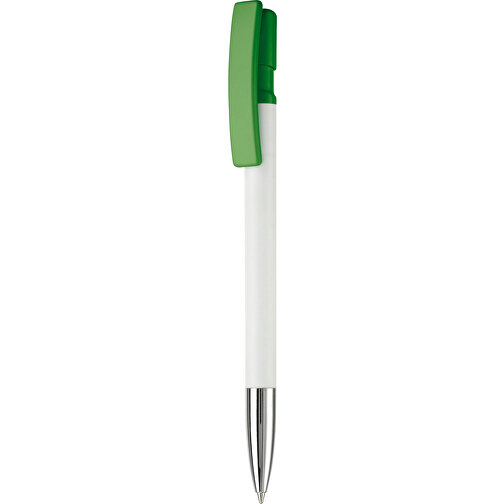 Kugelschreiber Nash Hardcolour Mit Metallspitze , weiß / grün, ABS & Metall, 14,50cm (Länge), Bild 1