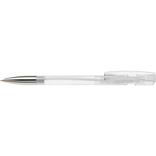 Kugelschreiber Nash Transparent Mit Metallspitze , transparent weiss, ABS & Metall, 14,50cm (Länge), Bild 3
