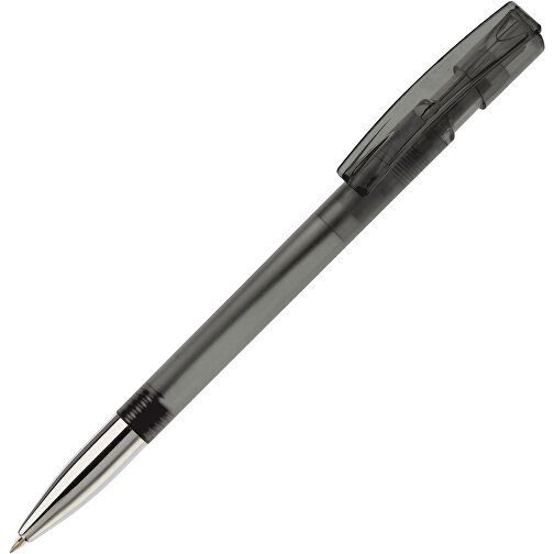 Kugelschreiber Nash Transparent Mit Metallspitze , transparent schwarz, ABS & Metall, 14,50cm (Länge), Bild 2