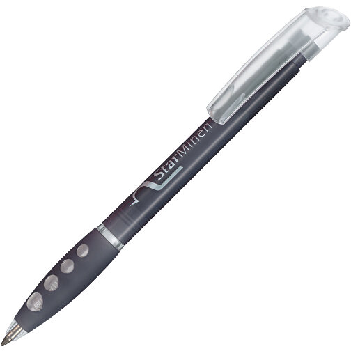 Kugelschreiber BUBBLE TRANSPARENT , Ritter-Pen, topaz-grau, ABS-Kunststoff, 14,40cm (Länge), Bild 2