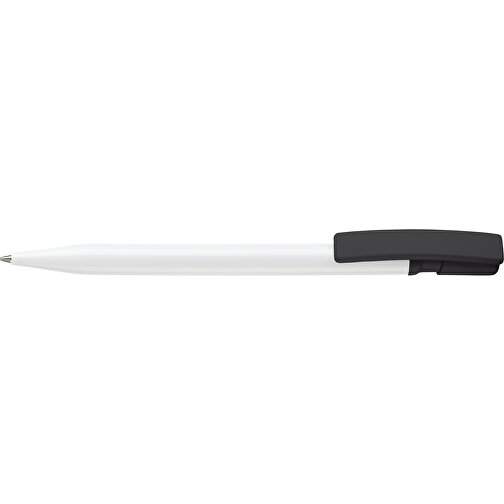 Kugelschreiber Nash Hardcolour , weiss / schwarz, ABS, 14,50cm (Länge), Bild 3