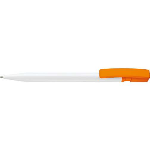 Kugelschreiber Nash Hardcolour , weiss / orange, ABS, 14,50cm (Länge), Bild 3