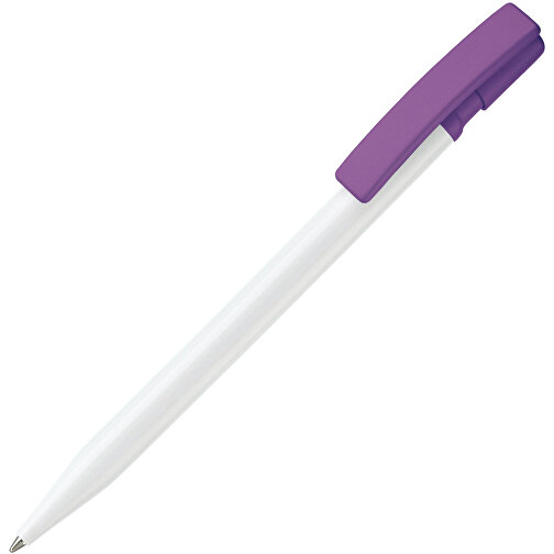 Kugelschreiber Nash Hardcolour , weiß / purple, ABS, 14,50cm (Länge), Bild 2