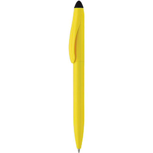 Stylus Kugelschreiber Touchy , gelb / schwarz, ABS, 14,50cm (Länge), Bild 1