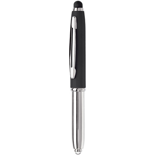 Stylus Kugelschreiber Shine , schwarz, ABS chrombeschichtet & Aluminium, 12,40cm (Länge), Bild 1