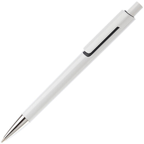 Kugelschreiber Illusion , weiss / schwarz, ABS, 13,90cm (Länge), Bild 2
