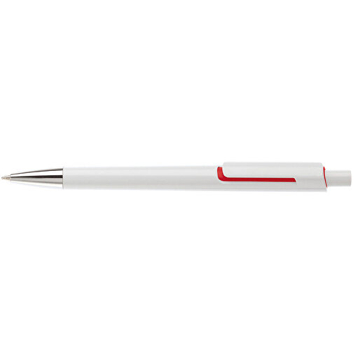 Kugelschreiber Illusion , weiss / rot, ABS, 13,90cm (Länge), Bild 3