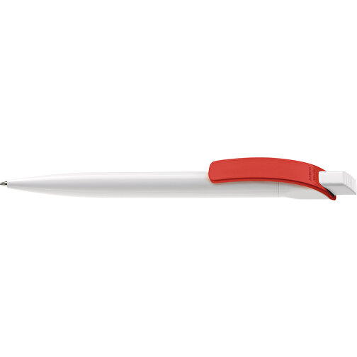 Kugelschreiber Cube Hardcolour , weiß / rot, ABS, 14,70cm (Länge), Bild 3