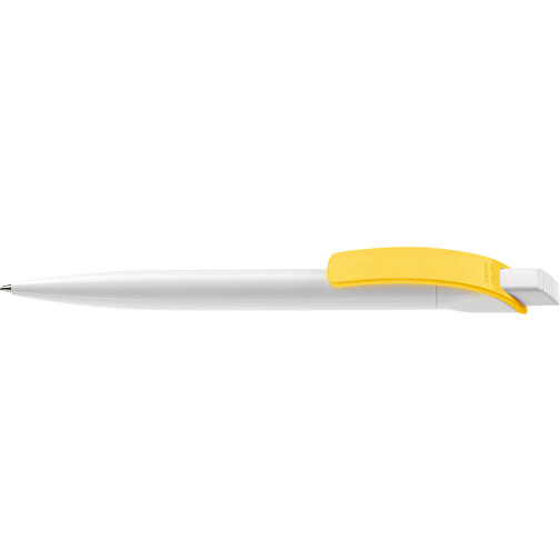 Kugelschreiber Cube Hardcolour , weiss / gelb, ABS, 14,70cm (Länge), Bild 3