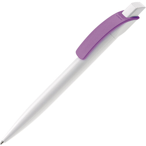 Kugelschreiber Cube Hardcolour , weiß / purple, ABS, 14,70cm (Länge), Bild 2