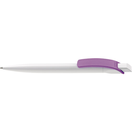 Kugelschreiber Cube Hardcolour , weiß / purple, ABS, 14,70cm (Länge), Bild 3