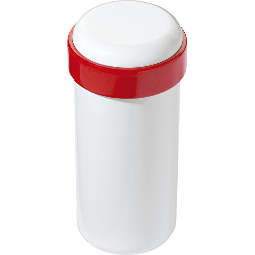Trinkbecher Fresh 360ml , weiß / rot, ABS, 15,20cm (Höhe), Bild 1