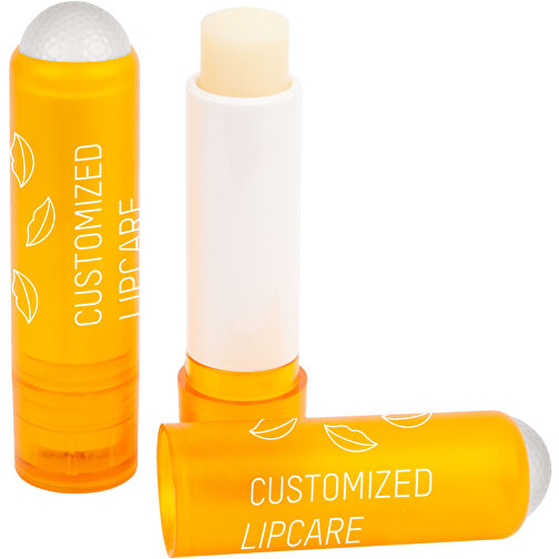 Lippenpflegestift 'Lipcare 3D Golf' , gelb-orange, Kunststoff, 7,90cm (Höhe), Bild 1