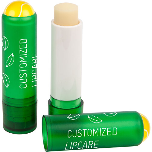 Lippenpflegestift 'Lipcare 3D Tennis' , grün, Kunststoff, 7,90cm (Höhe), Bild 1