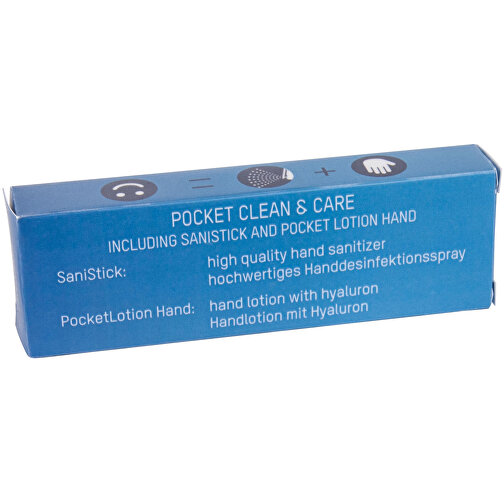 Pocket Set Clean & Care - Handreinigung Und Handpflege In Der Individuell Bedruckten Box , weiß/transparent, Kunststoff, Kartonage, 4,00cm x 12,50cm (Länge x Breite), Bild 3