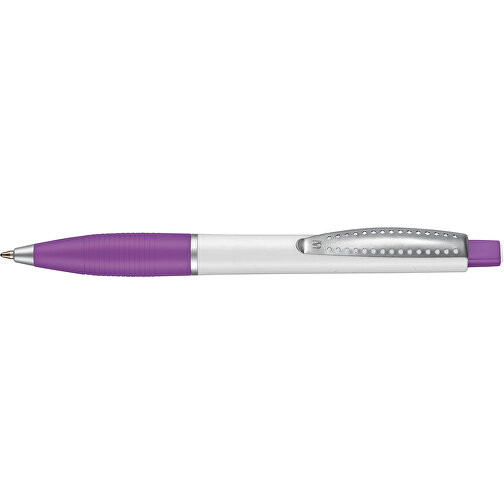 Kugelschreiber Club SI , Ritter-Pen, violett/weiss, ABS-Kunststoff, 14,20cm (Länge), Bild 3
