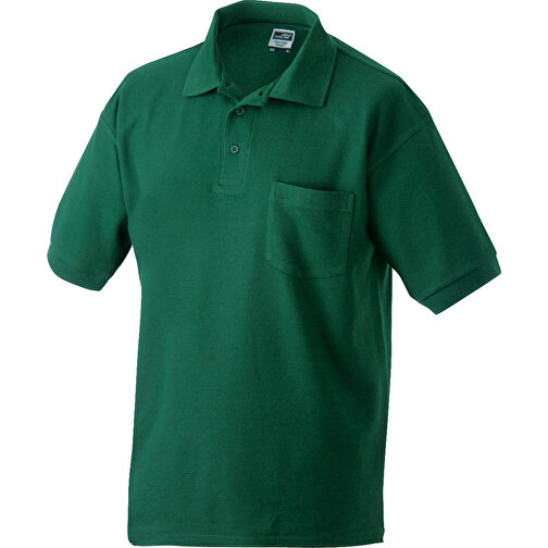Polo-Piqué Pocket , James Nicholson, dark-grün, 60% Baumwolle, ringgesponnen, 40% Polyester, S, , Bild 1