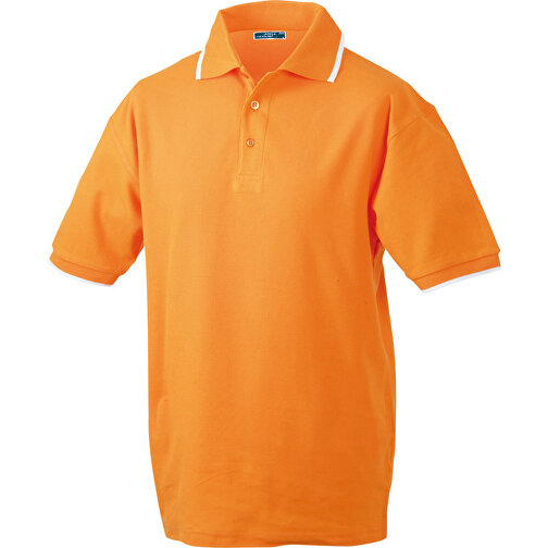 Polo Tipping , James Nicholson, orange/weiss, 100% Baumwolle, gekämmt, ringgesponnen, 3XL, , Bild 1