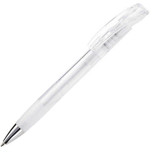 Kugelschreiber Zorro Transparent , transparent weiss, ABS & Metall, 14,50cm (Länge), Bild 2