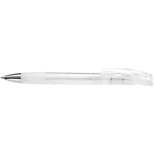 Kugelschreiber Zorro Transparent , transparent weiss, ABS & Metall, 14,50cm (Länge), Bild 3