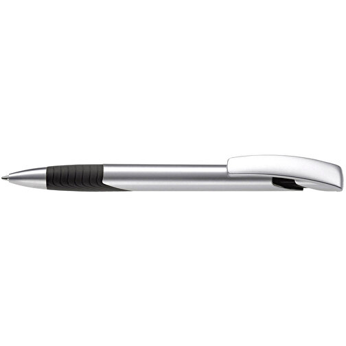 Kugelschreiber Zorro Silver , silber / schwarz, ABS & Metall, 14,50cm (Länge), Bild 3